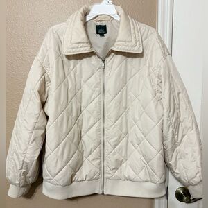 Wild Fable Womens Oversized Quilted Jacket Cream Color Size Small